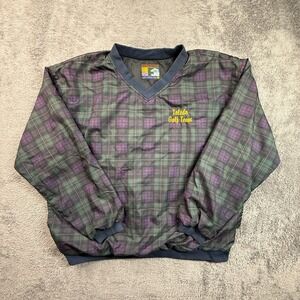 Forrester's Men's XL Golf Pullover Windbreaker V-Neck Plaid Toledo Team 90s